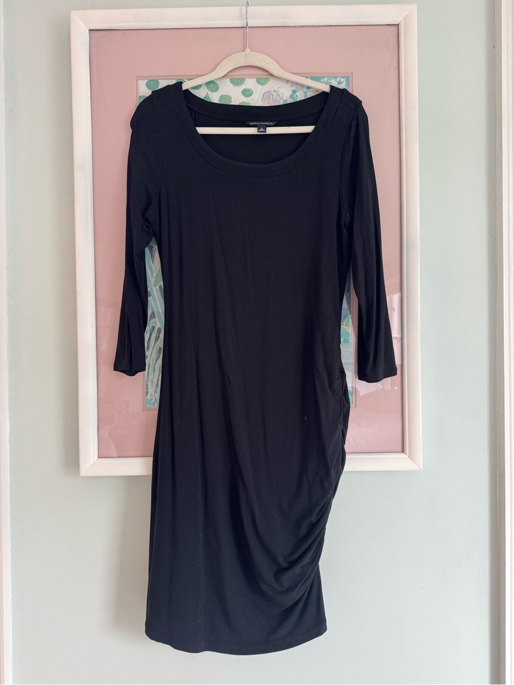 Banana Republic Black Midi Scoop-Neck Dress